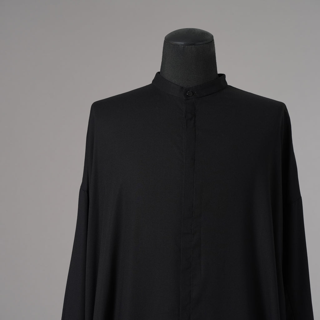 bajra バジュラ / 23AW 美品 ロングシャツ 長袖シャツ/ 156UB02 / size 3 (BLACK) 352194-in-ue