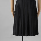 RED VALENTINO レッド ヴァレンティノ / 美品 19AW プリーツ シフォン ジュエル ドレス ワンピース / SR3VA03G 4CB / size 40 (BLACK) レディース