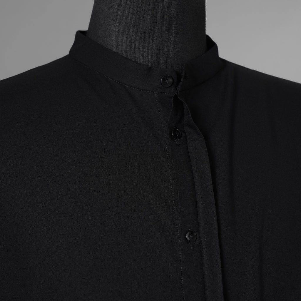 bajra バジュラ / 23AW 美品 ロングシャツ 長袖シャツ/ 156UB02 / size 3 (BLACK) 352194-in-ue
