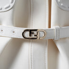 FENDI フェンディ / 24AW 美品 ウールシルク ベルト付 シャツ ジャケット / FJ7262 AC4G / size 38 (IVORY) レディース