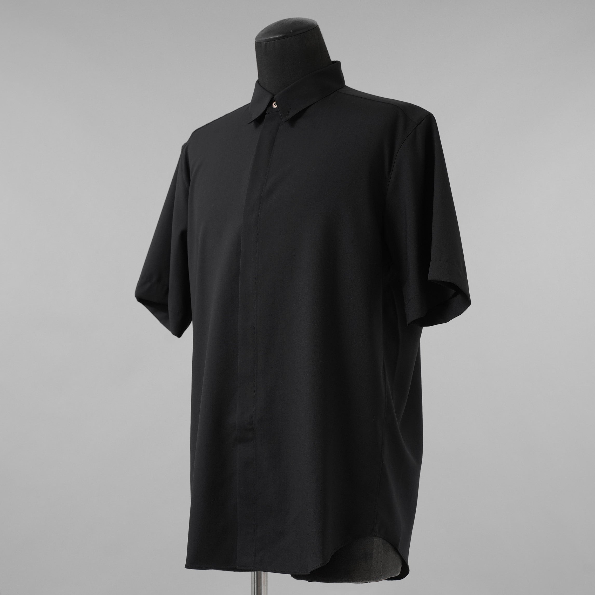 OVERCOAT オーバーコート / 25SS ウール ショートスリーブ 半袖シャツ /  S25T01S-NKWS / size M1 (BLACK)