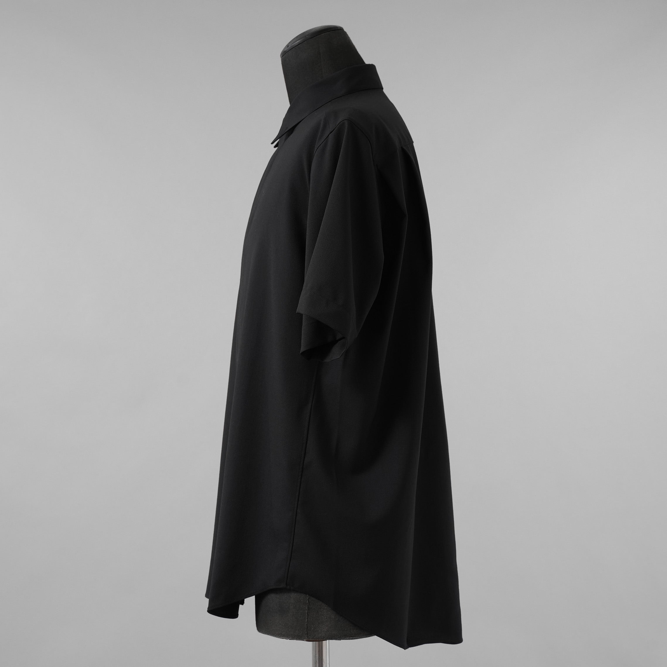 OVERCOAT オーバーコート / 25SS ウール ショートスリーブ 半袖シャツ /  S25T01S-NKWS / size M1 (BLACK)