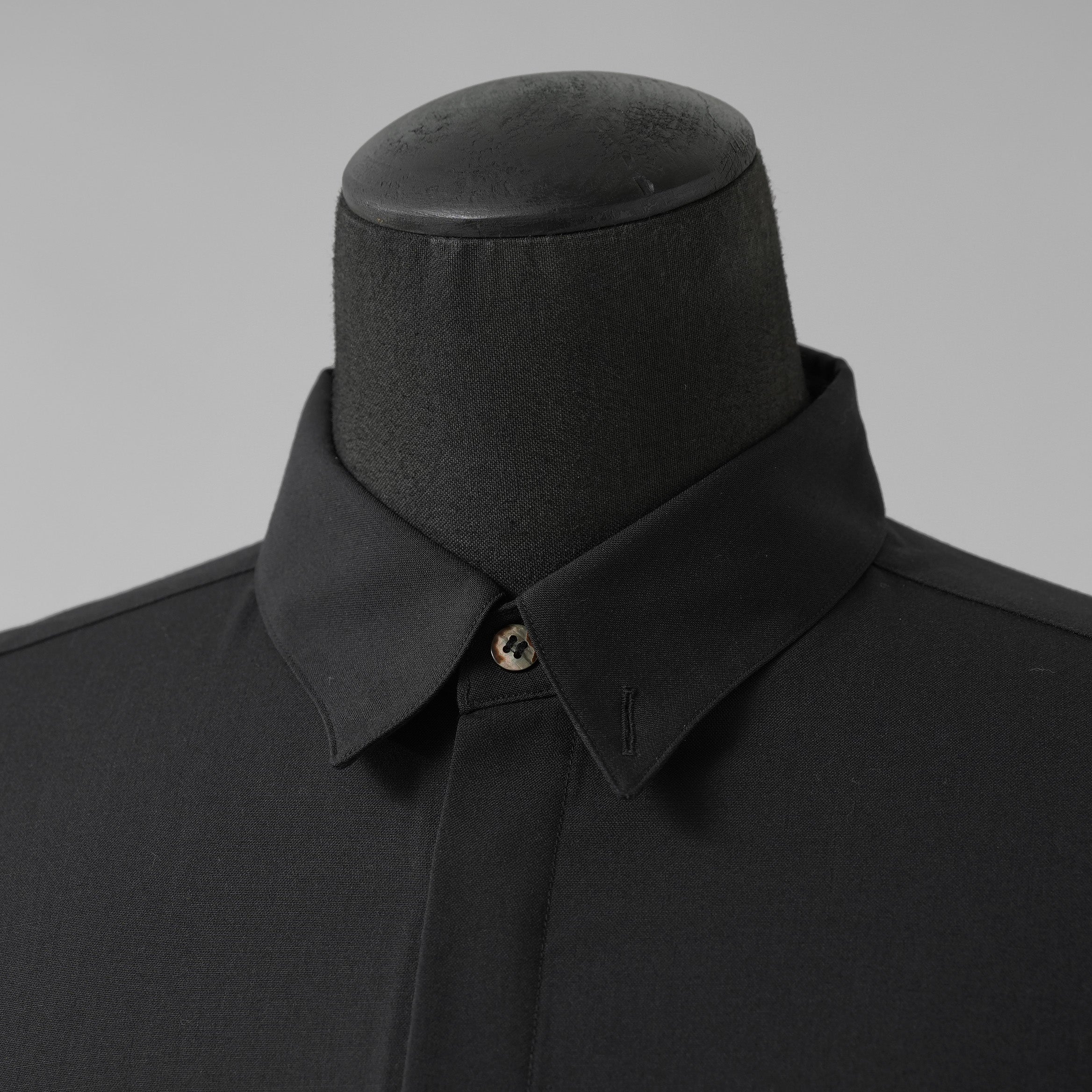 OVERCOAT オーバーコート / 25SS ウール ショートスリーブ 半袖シャツ /  S25T01S-NKWS / size M1 (BLACK)