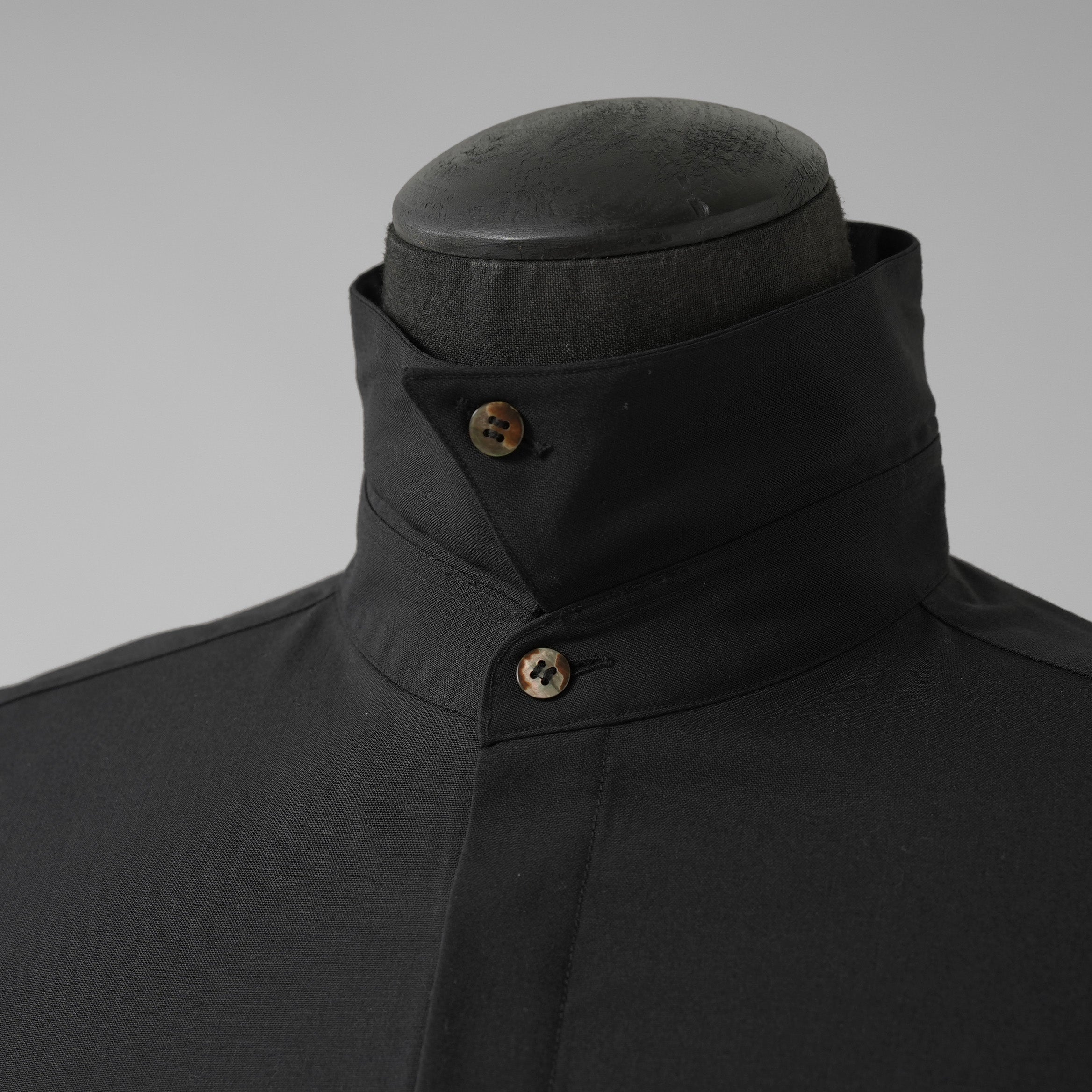 OVERCOAT オーバーコート / 25SS ウール ショートスリーブ 半袖シャツ /  S25T01S-NKWS / size M1 (BLACK)