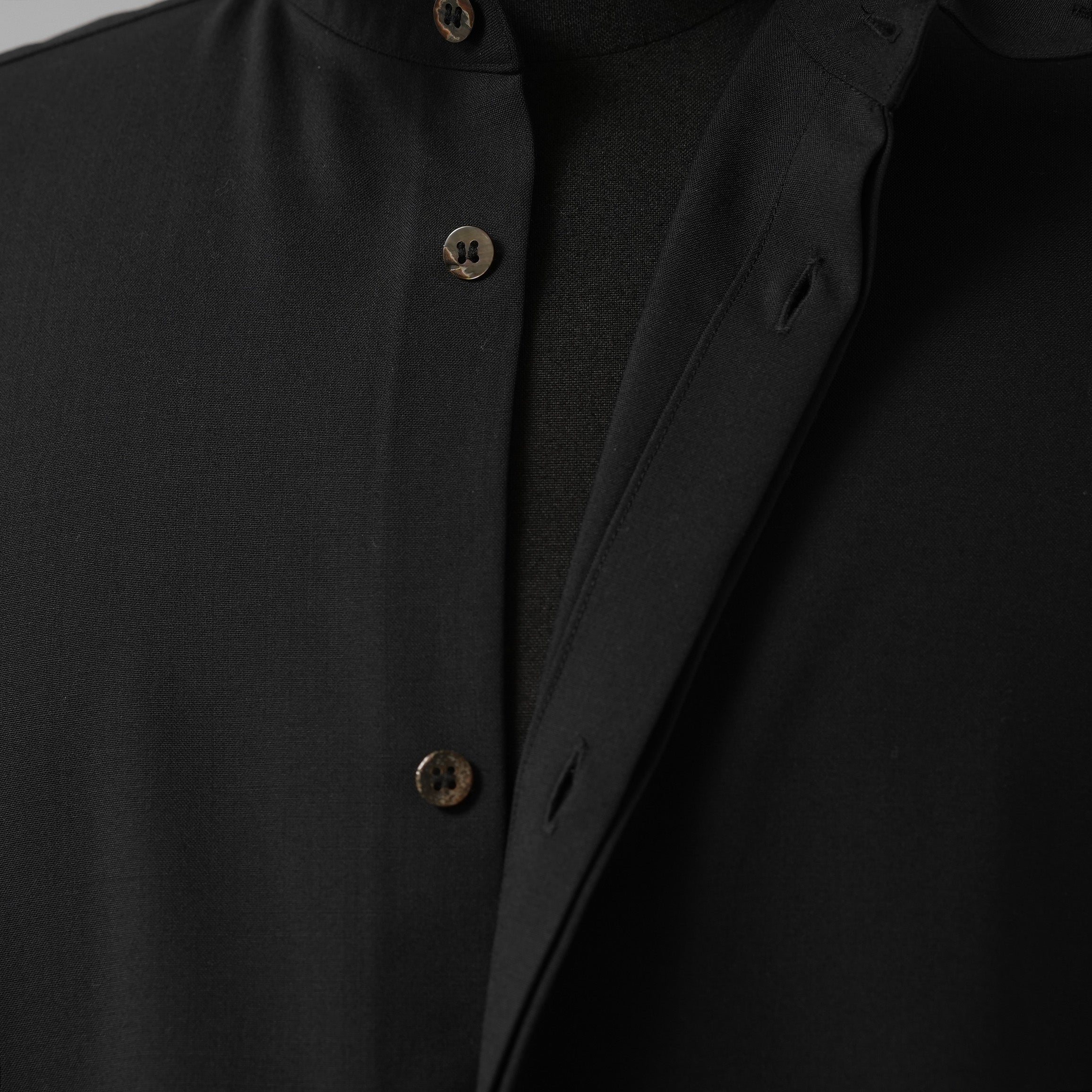 OVERCOAT オーバーコート / 25SS ウール ショートスリーブ 半袖シャツ /  S25T01S-NKWS / size M1 (BLACK)