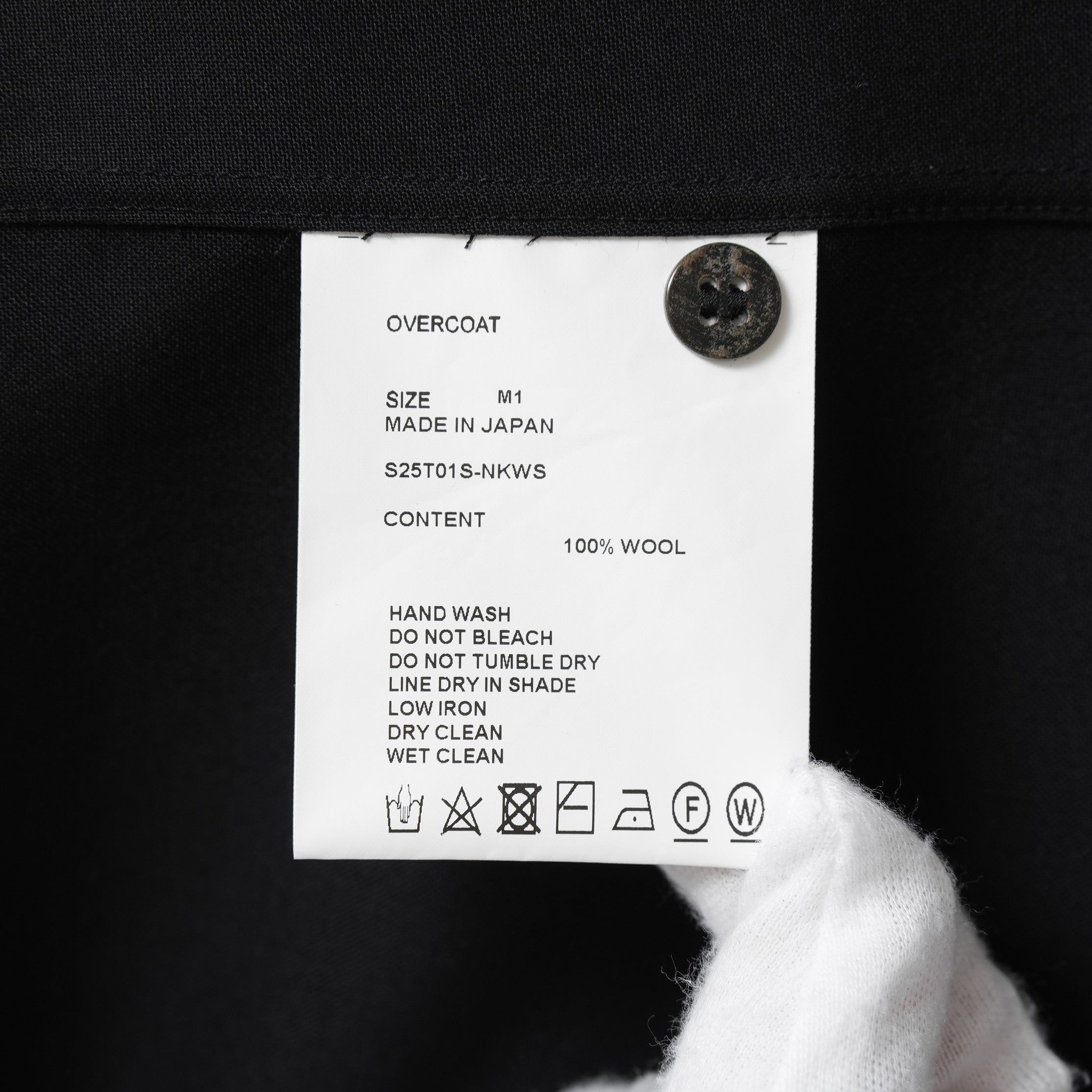 OVERCOAT オーバーコート / 25SS ウール ショートスリーブ 半袖シャツ /  S25T01S-NKWS / size M1 (BLACK)