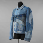 Greg Lauren グレッグローレン / 美品 再構築 ヴィンテージデニム スクラップ トラッカー ジャケット / size 2 (INDIGO)