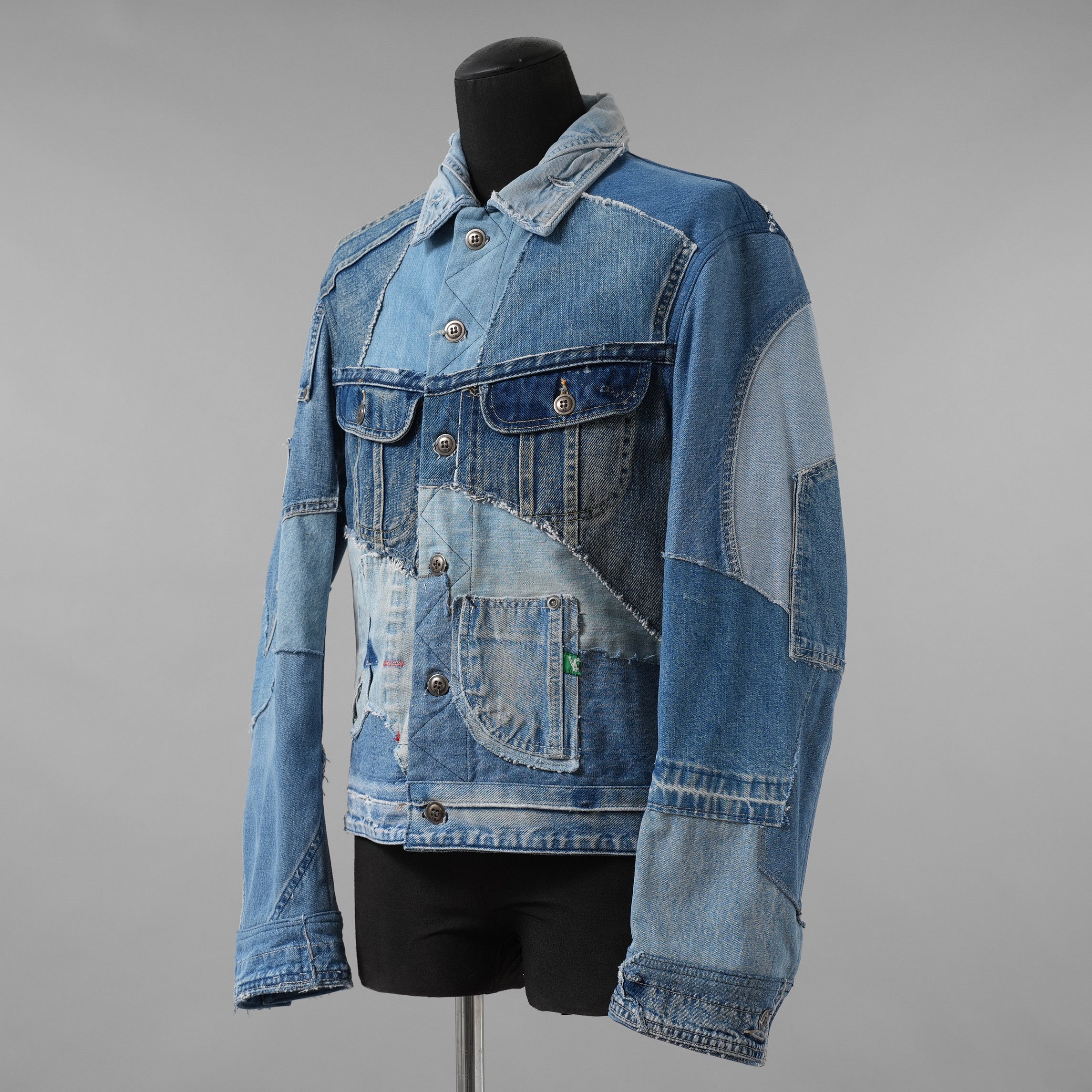 Greg Lauren グレッグローレン / 美品 再構築 ヴィンテージデニム スクラップ トラッカー ジャケット / size 2 (INDIGO)