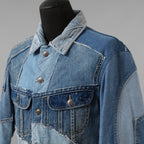 Greg Lauren グレッグローレン / 美品 再構築 ヴィンテージデニム スクラップ トラッカー ジャケット / size 2 (INDIGO)