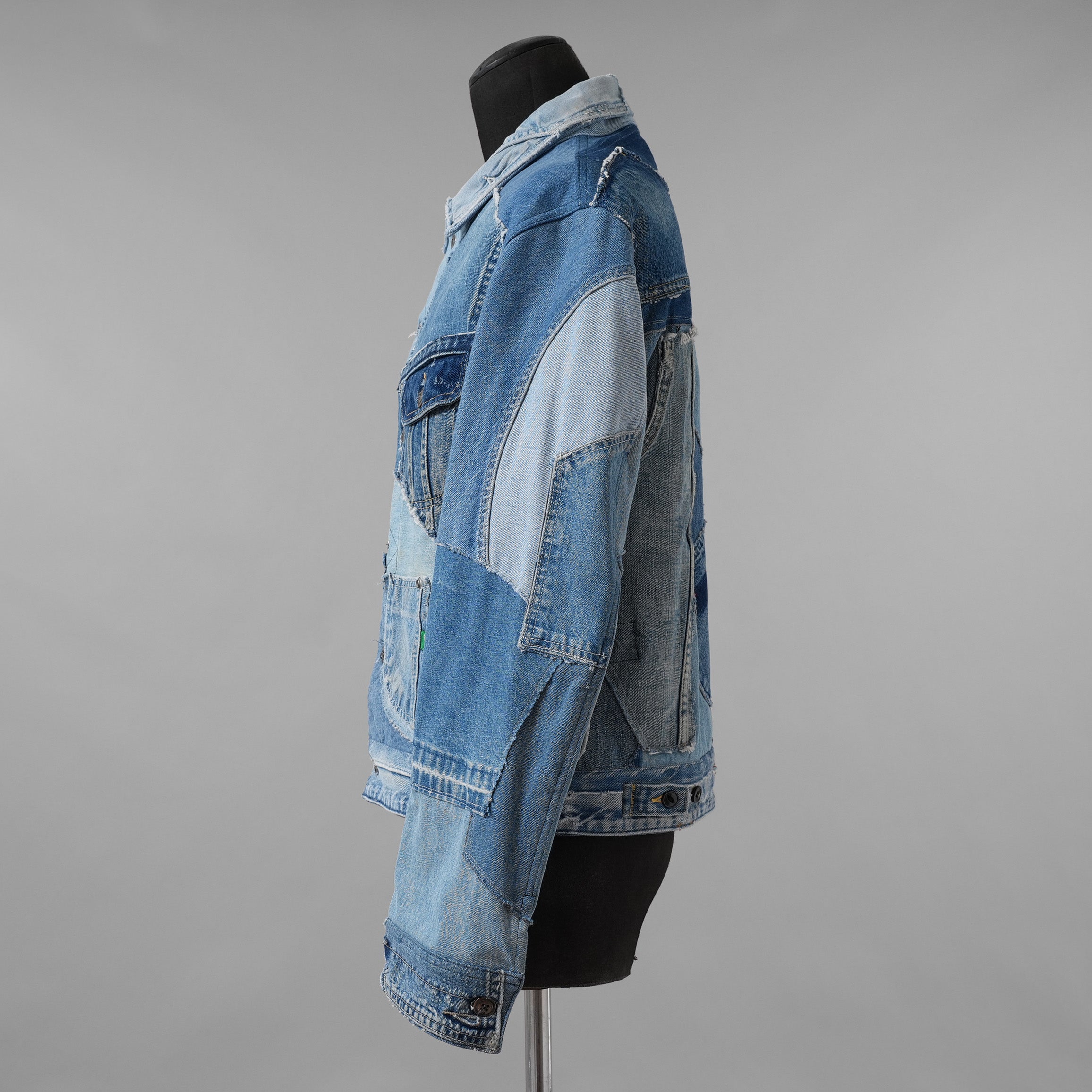 Greg Lauren グレッグローレン / 美品 再構築 ヴィンテージデニム スクラップ トラッカー ジャケット / size 2 (INDIGO)