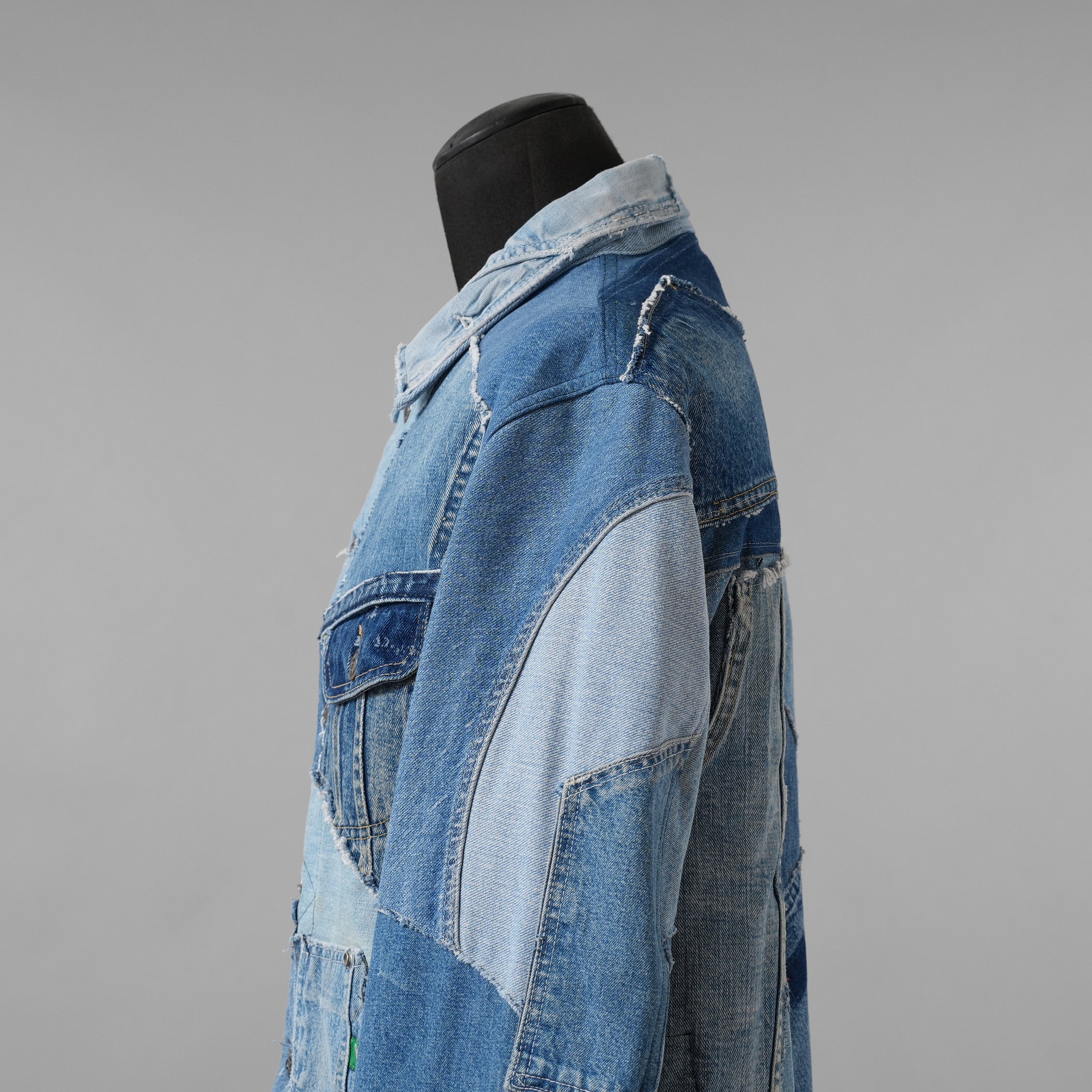 Greg Lauren グレッグローレン / 美品 再構築 ヴィンテージデニム スクラップ トラッカー ジャケット / size 2 (INDIGO)