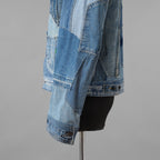 Greg Lauren グレッグローレン / 美品 再構築 ヴィンテージデニム スクラップ トラッカー ジャケット / size 2 (INDIGO)