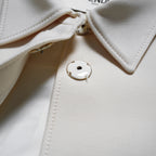 FENDI フェンディ / 24AW 美品 ウールシルク ベルト付 シャツ ジャケット / FJ7262 AC4G / size 38 (IVORY) レディース