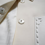 FENDI フェンディ / 24AW 美品 ウールシルク ベルト付 シャツ ジャケット / FJ7262 AC4G / size 38 (IVORY) レディース