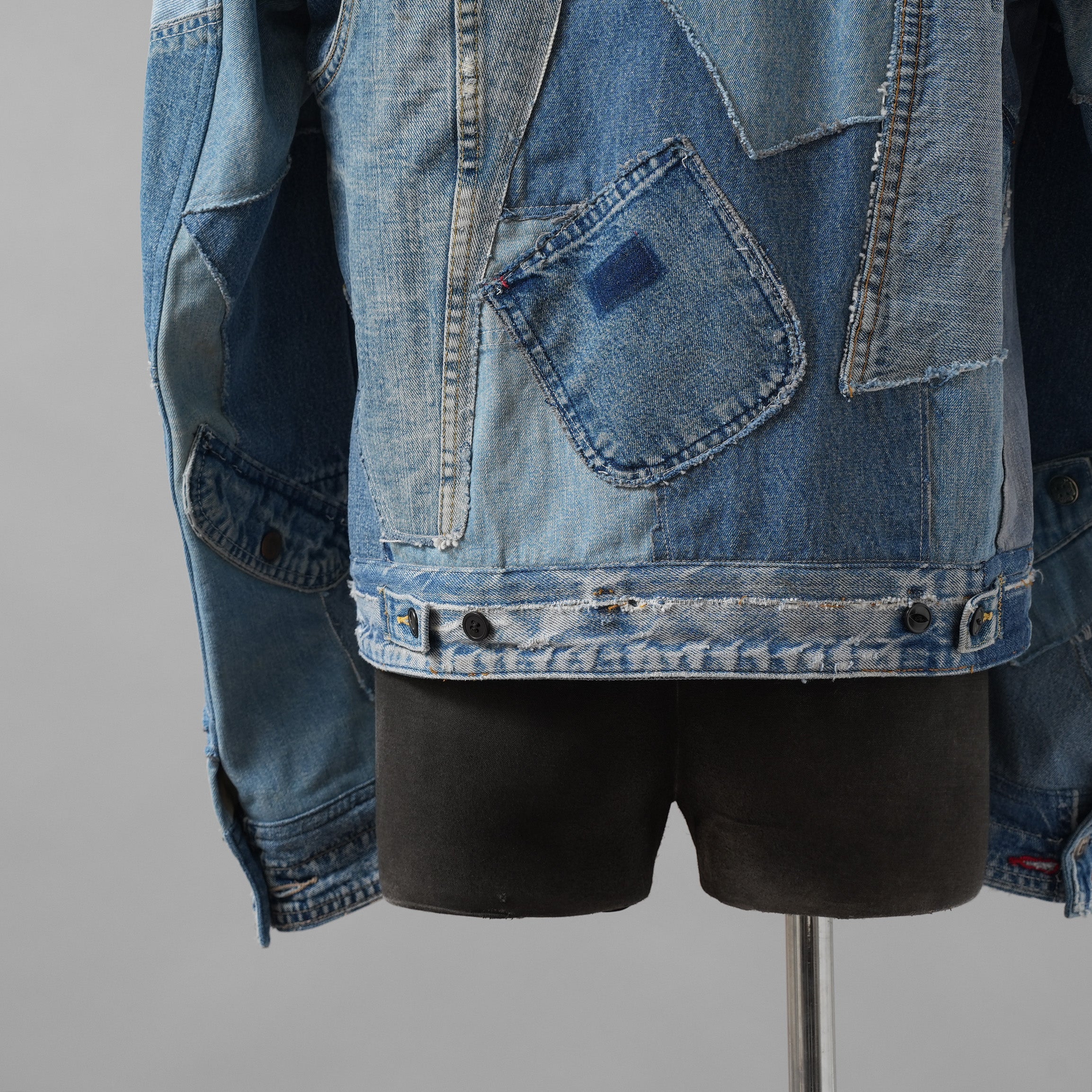 Greg Lauren グレッグローレン / 美品 再構築 ヴィンテージデニム スクラップ トラッカー ジャケット / size 2 (INDIGO)