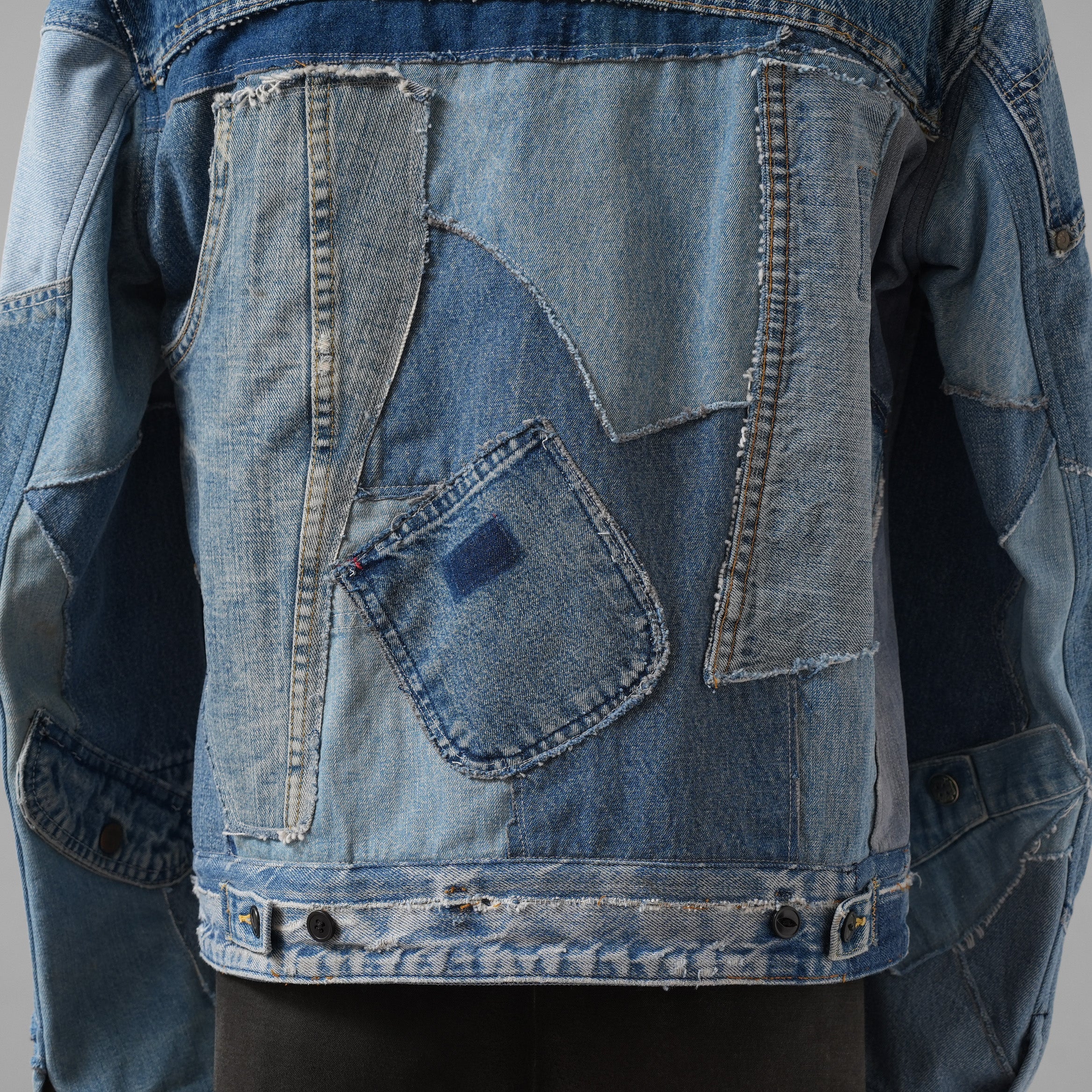 Greg Lauren グレッグローレン / 美品 再構築 ヴィンテージデニム スクラップ トラッカー ジャケット / size 2 (INDIGO)