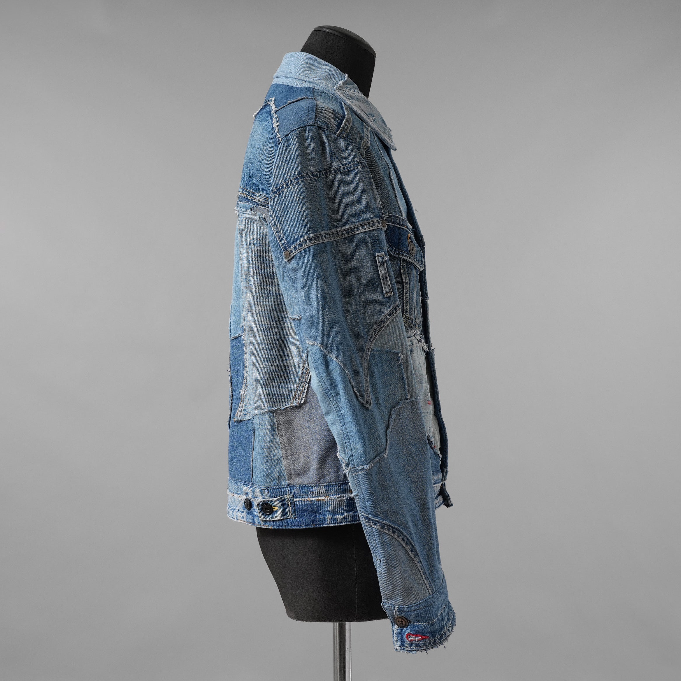Greg Lauren グレッグローレン / 美品 再構築 ヴィンテージデニム スクラップ トラッカー ジャケット / size 2 (INDIGO)