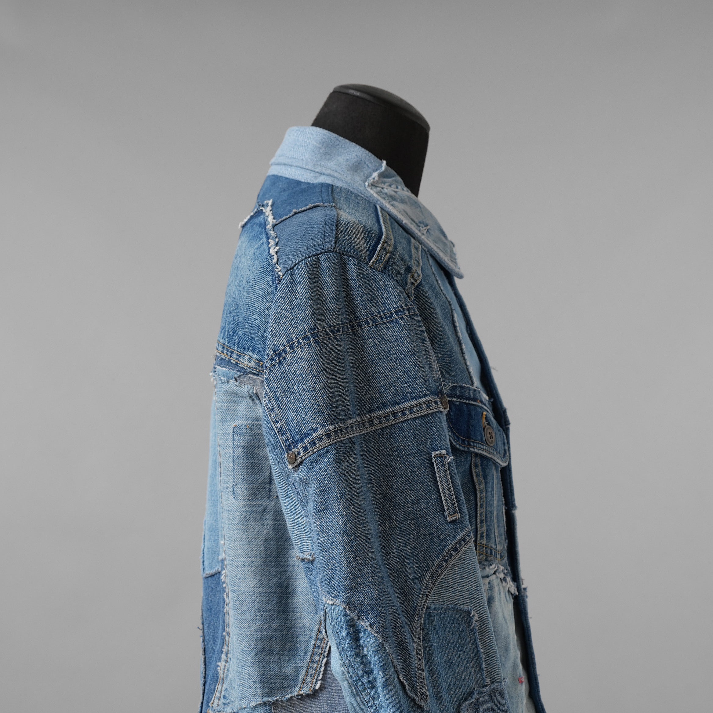 Greg Lauren グレッグローレン / 美品 再構築 ヴィンテージデニム スクラップ トラッカー ジャケット / size 2 (INDIGO)