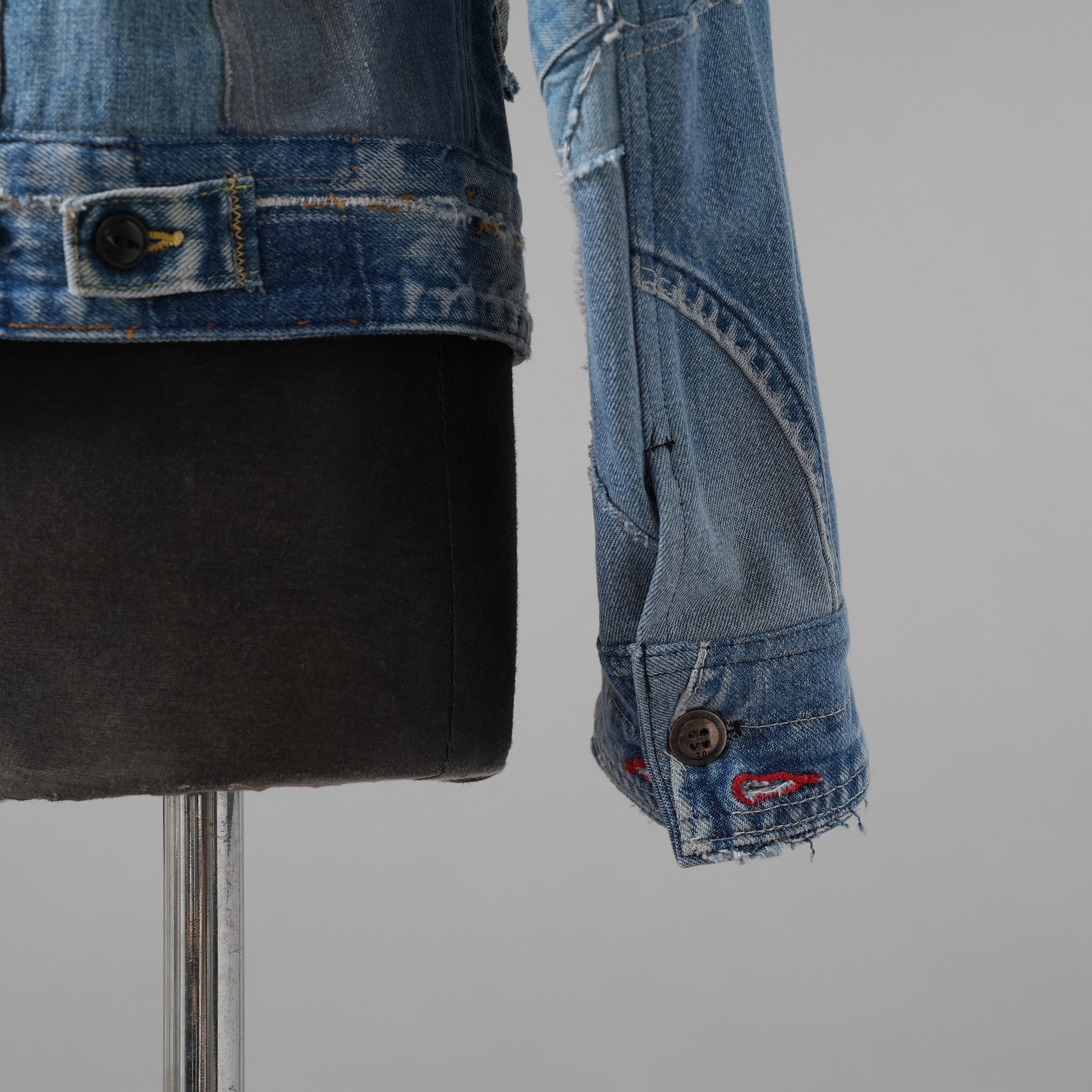Greg Lauren グレッグローレン / 美品 再構築 ヴィンテージデニム スクラップ トラッカー ジャケット / size 2 (INDIGO)