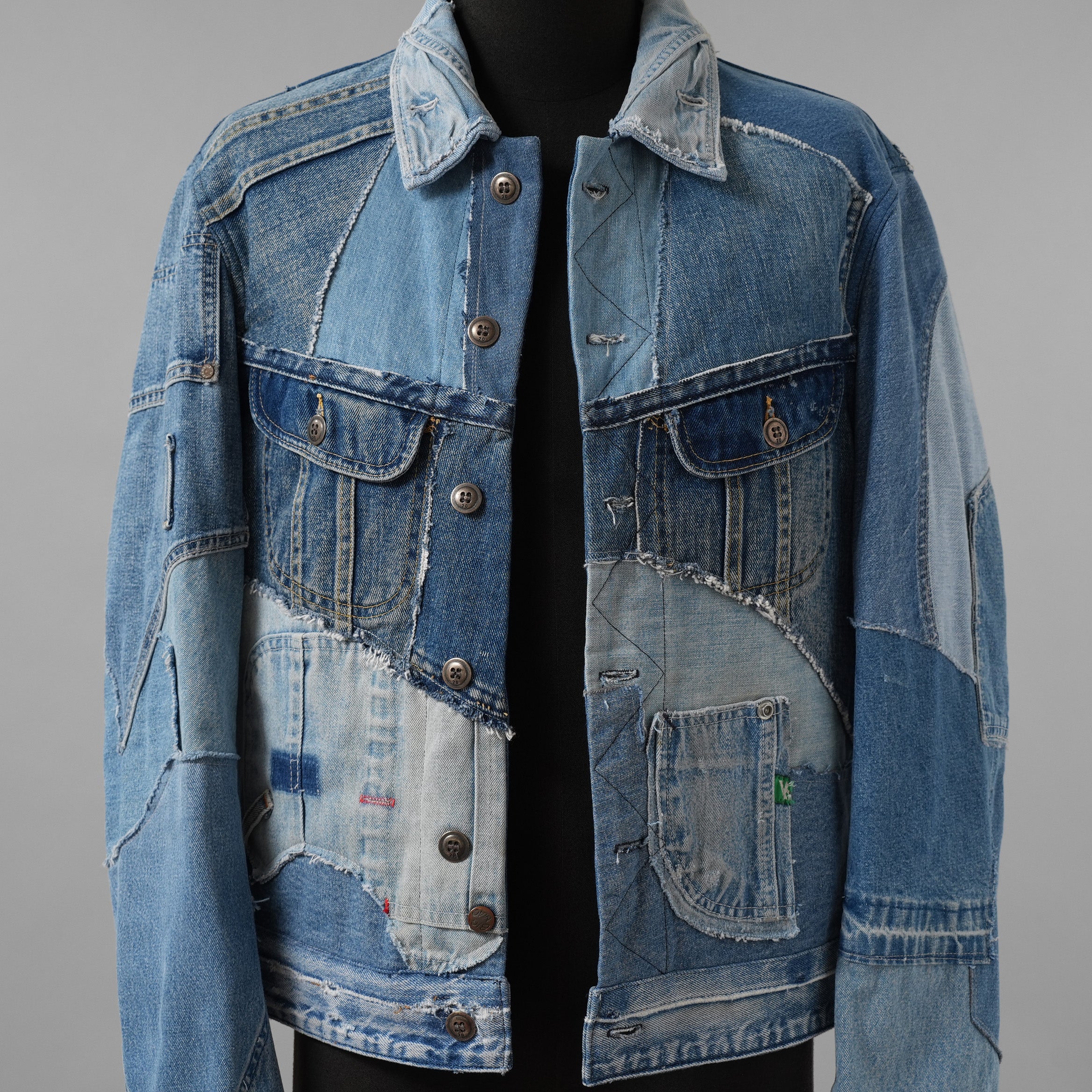 Greg Lauren グレッグローレン / 美品 再構築 ヴィンテージデニム スクラップ トラッカー ジャケット / size 2 (INDIGO)