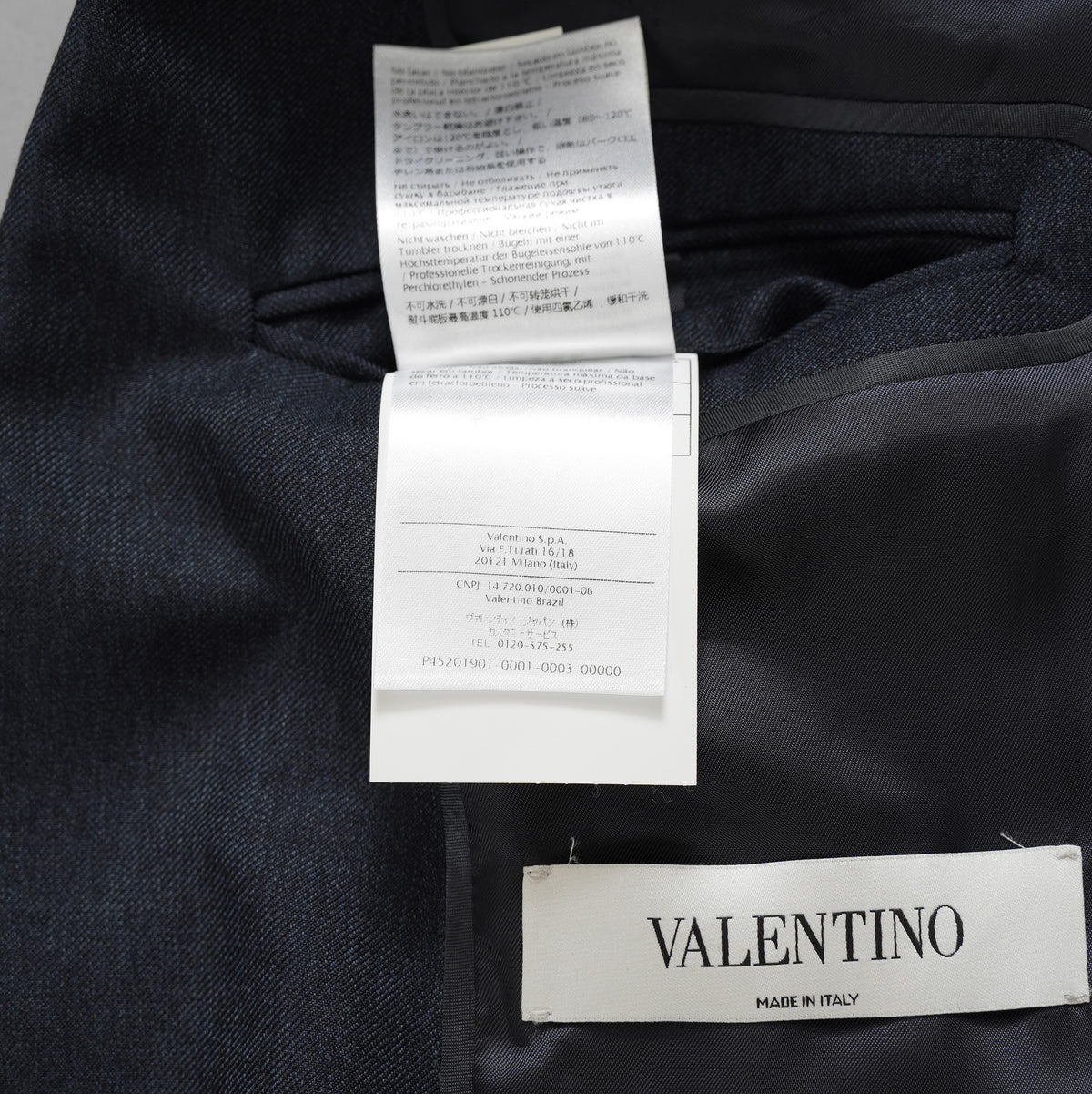 VALENTINO ヴァレンティノ / 20AW 美品 セットアップ シングルブレストジャケット テーラードジャケット 2タックテーラード スラックス パンツ / HV012E00-VT02501V / size 46 (NAVY) 352185-in-ue