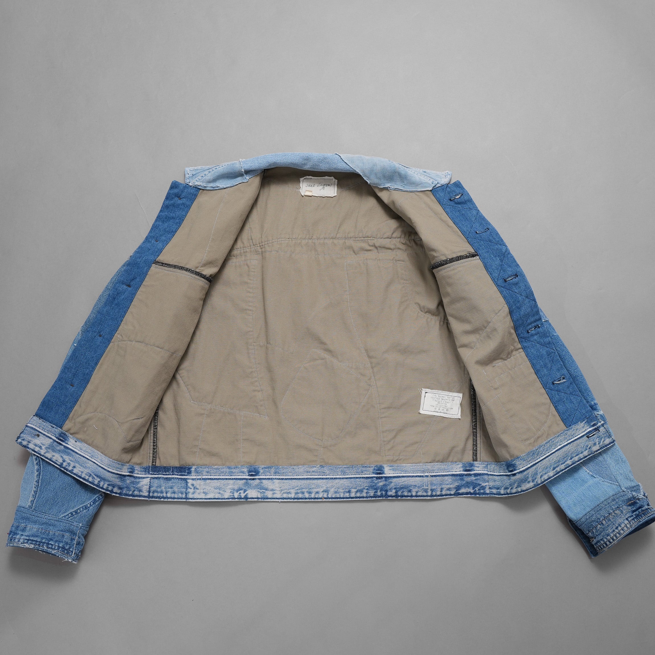 Greg Lauren グレッグローレン / 美品 再構築 ヴィンテージデニム スクラップ トラッカー ジャケット / size 2 (INDIGO)