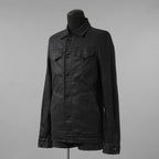 incarnation インカネーション / 美品 19SS Rubber Elastane Jean Jacket O/P Arm Unlined オーバロック ステッチ デニム ジャケット / 11882-41252 / size M (BLACK)