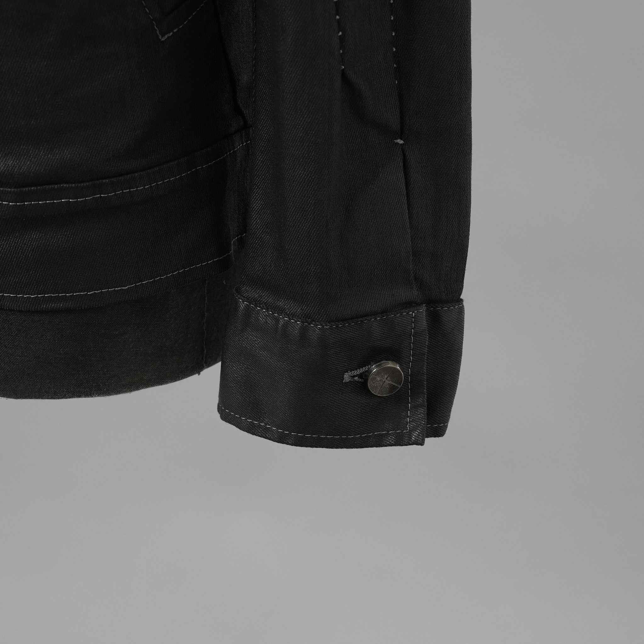 incarnation インカネーション / 美品 19SS Rubber Elastane Jean Jacket O/P Arm Unlined オーバロック ステッチ デニム ジャケット / 11882-41252 / size M (BLACK)
