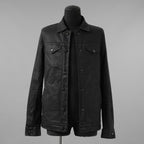 incarnation インカネーション / 美品 19SS Rubber Elastane Jean Jacket O/P Arm Unlined オーバロック ステッチ デニム ジャケット / 11882-41252 / size M (BLACK)