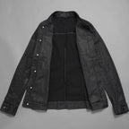 incarnation インカネーション / 美品 19SS Rubber Elastane Jean Jacket O/P Arm Unlined オーバロック ステッチ デニム ジャケット / 11882-41252 / size M (BLACK)
