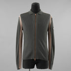DIESEL ディーゼル / 美品 23SS K-ALLICE ジップアップカーディガン ニットポロ トップス / A094700NHAG / size M (KAHKI)