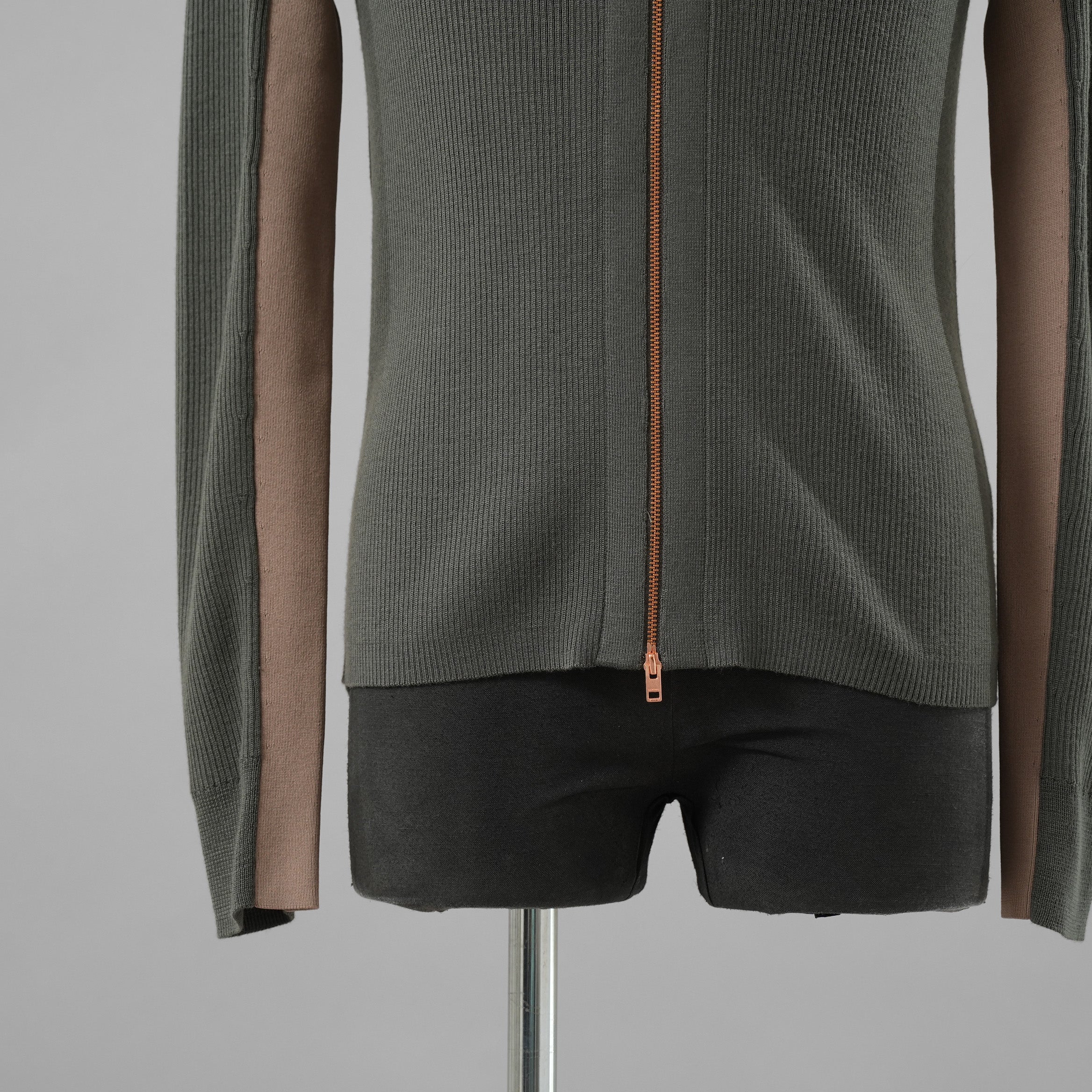 DIESEL ディーゼル / 美品 23SS K-ALLICE ジップアップカーディガン ニットポロ トップス / A094700NHAG / size M (KAHKI)