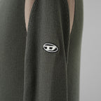 DIESEL ディーゼル / 美品 23SS K-ALLICE ジップアップカーディガン ニットポロ トップス / A094700NHAG / size M (KAHKI)