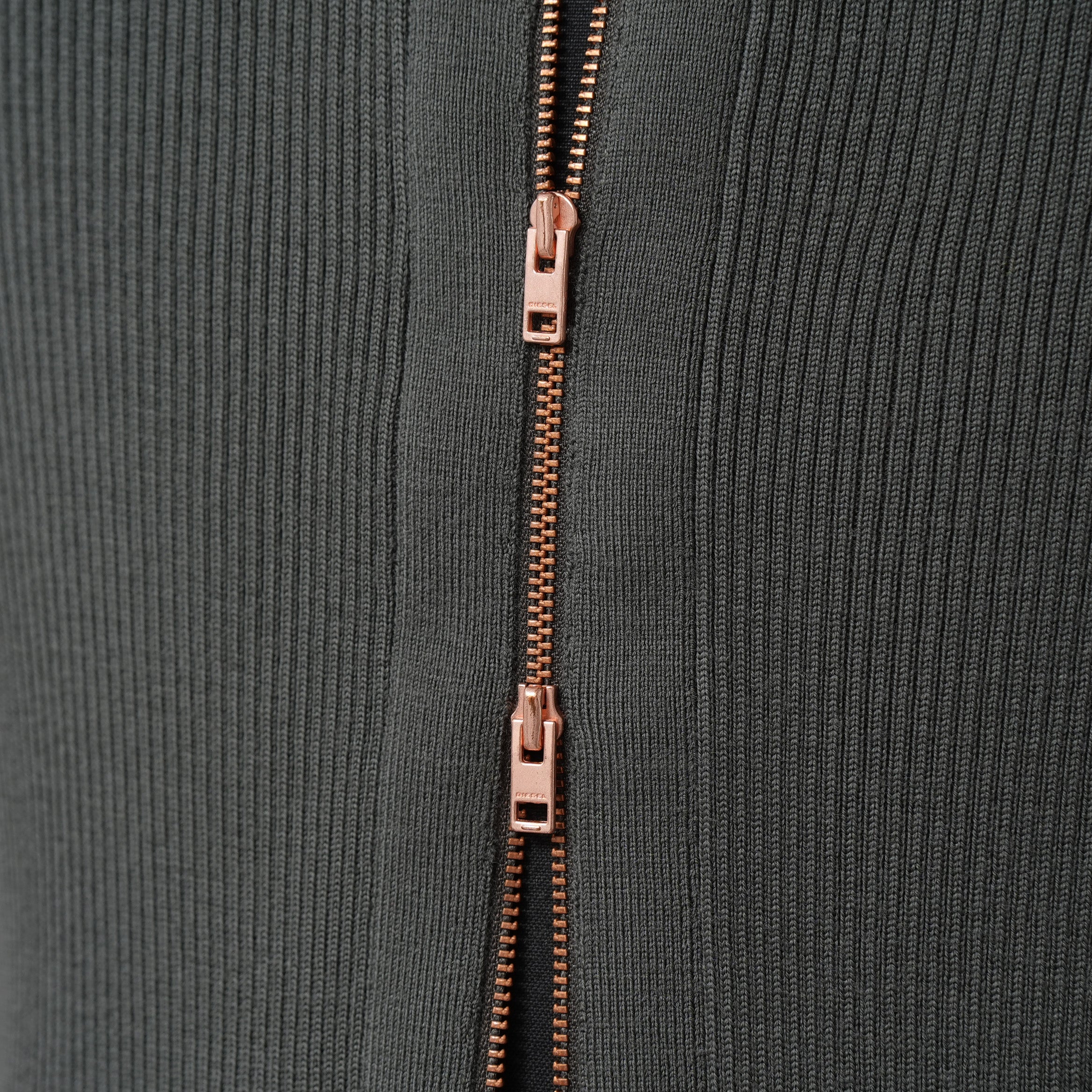 DIESEL ディーゼル / 美品 23SS K-ALLICE ジップアップカーディガン ニットポロ トップス / A094700NHAG / size M (KAHKI)