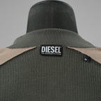 DIESEL ディーゼル / 美品 23SS K-ALLICE ジップアップカーディガン ニットポロ トップス / A094700NHAG / size M (KAHKI)