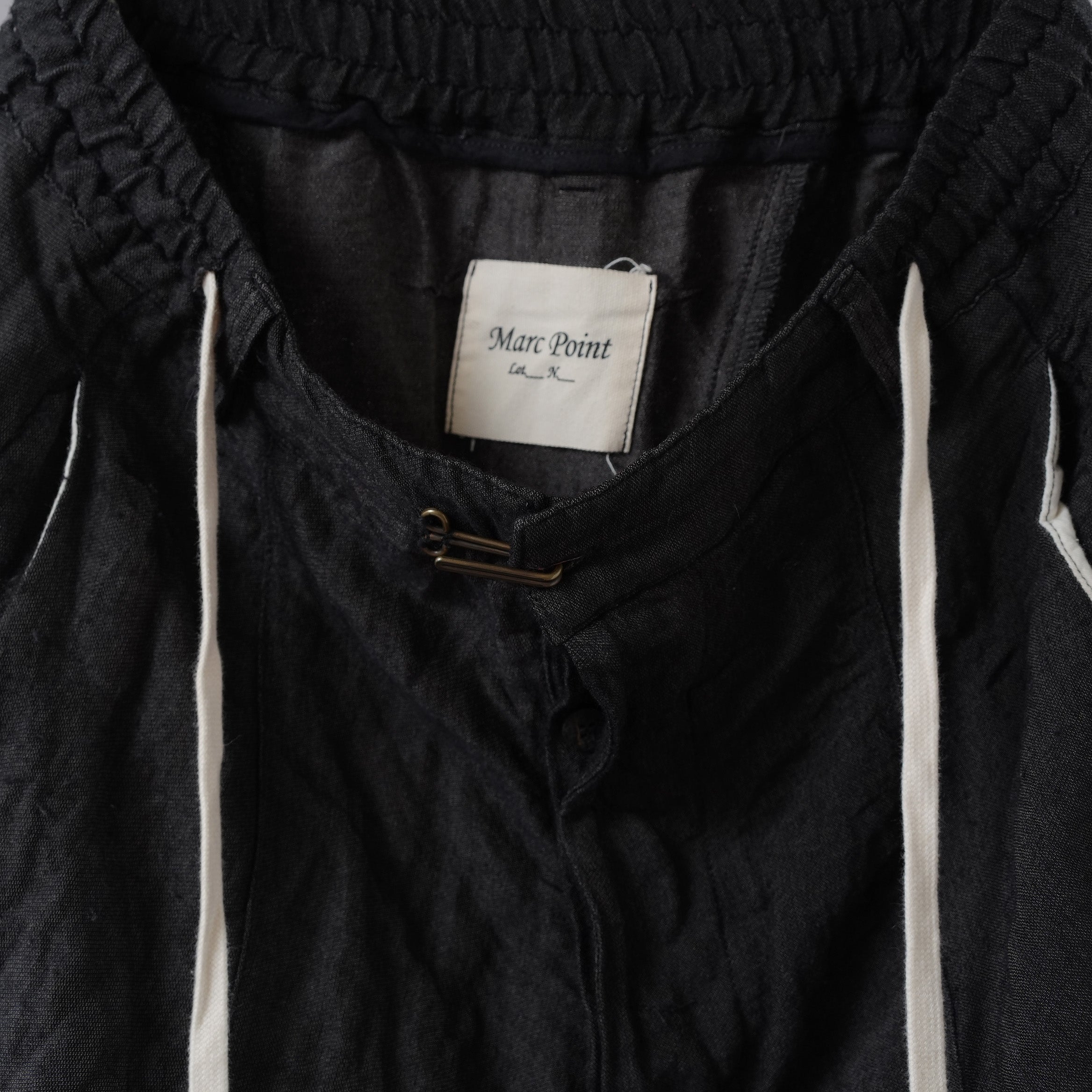 Marc Point マークポイント / ドロップクロッチ ドローストリング テーパードトラウザーズ / サルエル イージー パンツ / size 46 （GRAY)