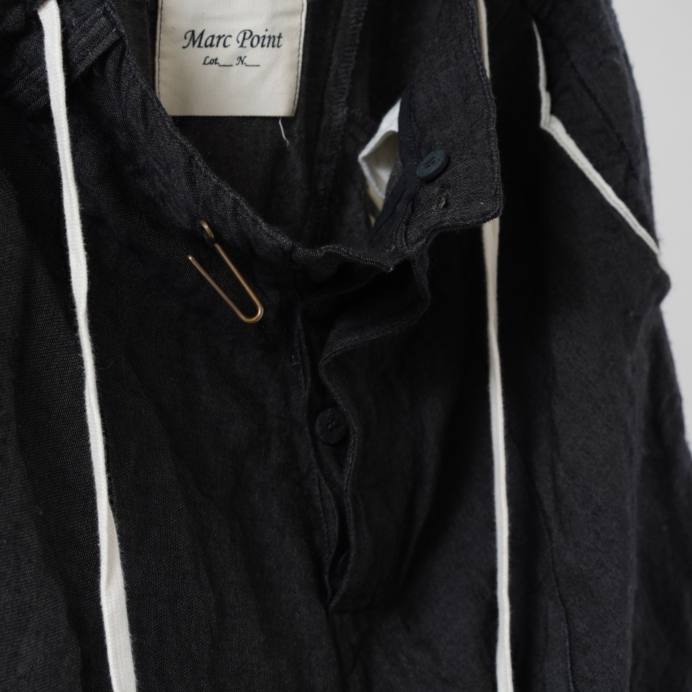 Marc Point マークポイント / ドロップクロッチ ドローストリング テーパードトラウザーズ / サルエル イージー パンツ / size 46 （GRAY)