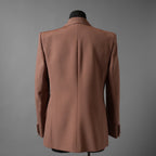 Maison Valentino ヴァレンティノ ガラヴァーニ / 美品 23SS Single-Breasted Wool Jacket Tailoring Label and Chiffon Inner Bib / シングルジャケット / 2V0CE3668EJ-LC0 / size 46 (LIGHT BROWN)