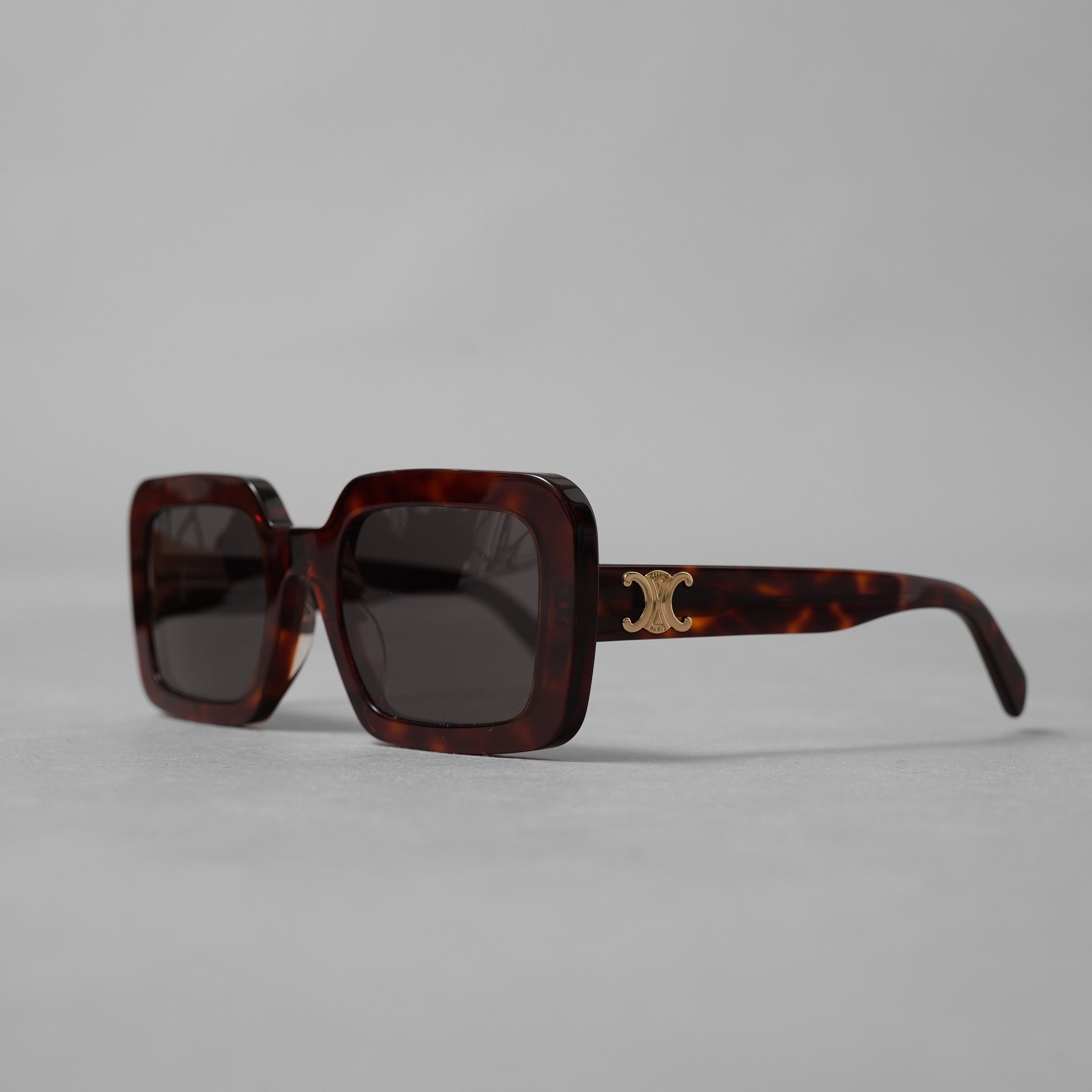 CELINE セリーヌ / 美品 24FW Triomphe トリオンフ 16 サングラス アセテート製スクエア アクセサリー / CL40304U 52A / ハバナ （べっ甲柄）レディース