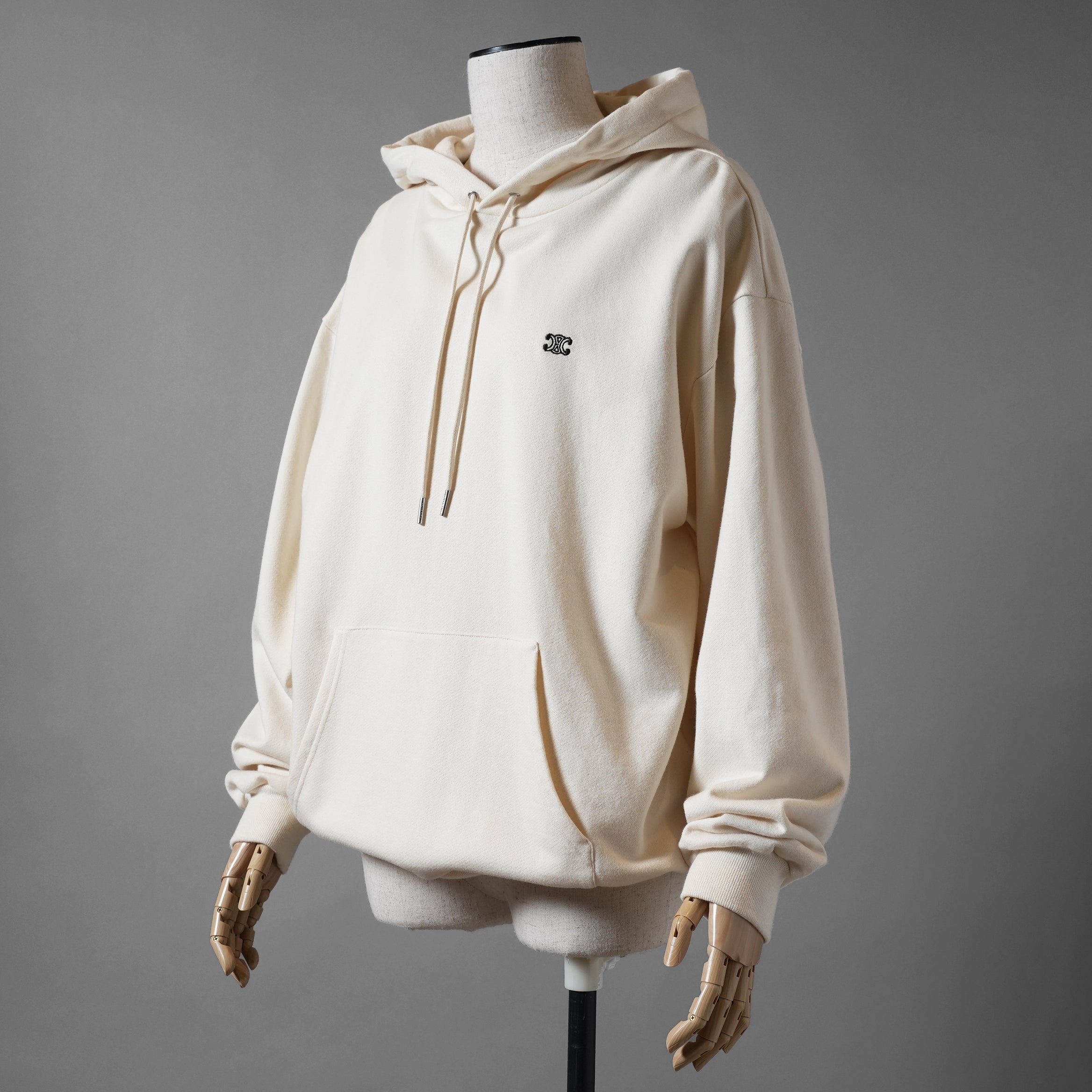 CELINE セリーヌ / 22SS 美品 トリオンフ ルーズフーディー コットンカシミア / パーカー / 2Y377450I / size L (IVORY) ユニセックス