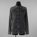 VALENTINO ヴァレンティノ / 美品 18SS ピエールパオロ・ピッチョーリ期 / ウォッシュドブラック デニム ウエスタンシャツ 長袖シャツ / PV3DB62J4QQ / size 46 (BLACK)