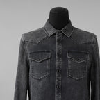 VALENTINO ヴァレンティノ / 美品 18SS ピエールパオロ・ピッチョーリ期 / ウォッシュドブラック デニム ウエスタンシャツ 長袖シャツ / PV3DB62J4QQ / size 46 (BLACK)