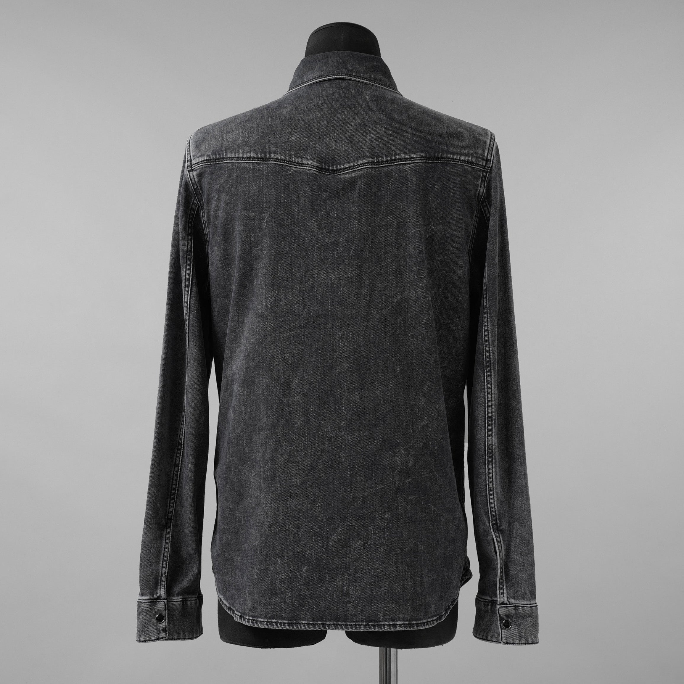 VALENTINO ヴァレンティノ / 美品 18SS ピエールパオロ・ピッチョーリ期 / ウォッシュドブラック デニム ウエスタンシャツ 長袖シャツ / PV3DB62J4QQ / size 46 (BLACK)