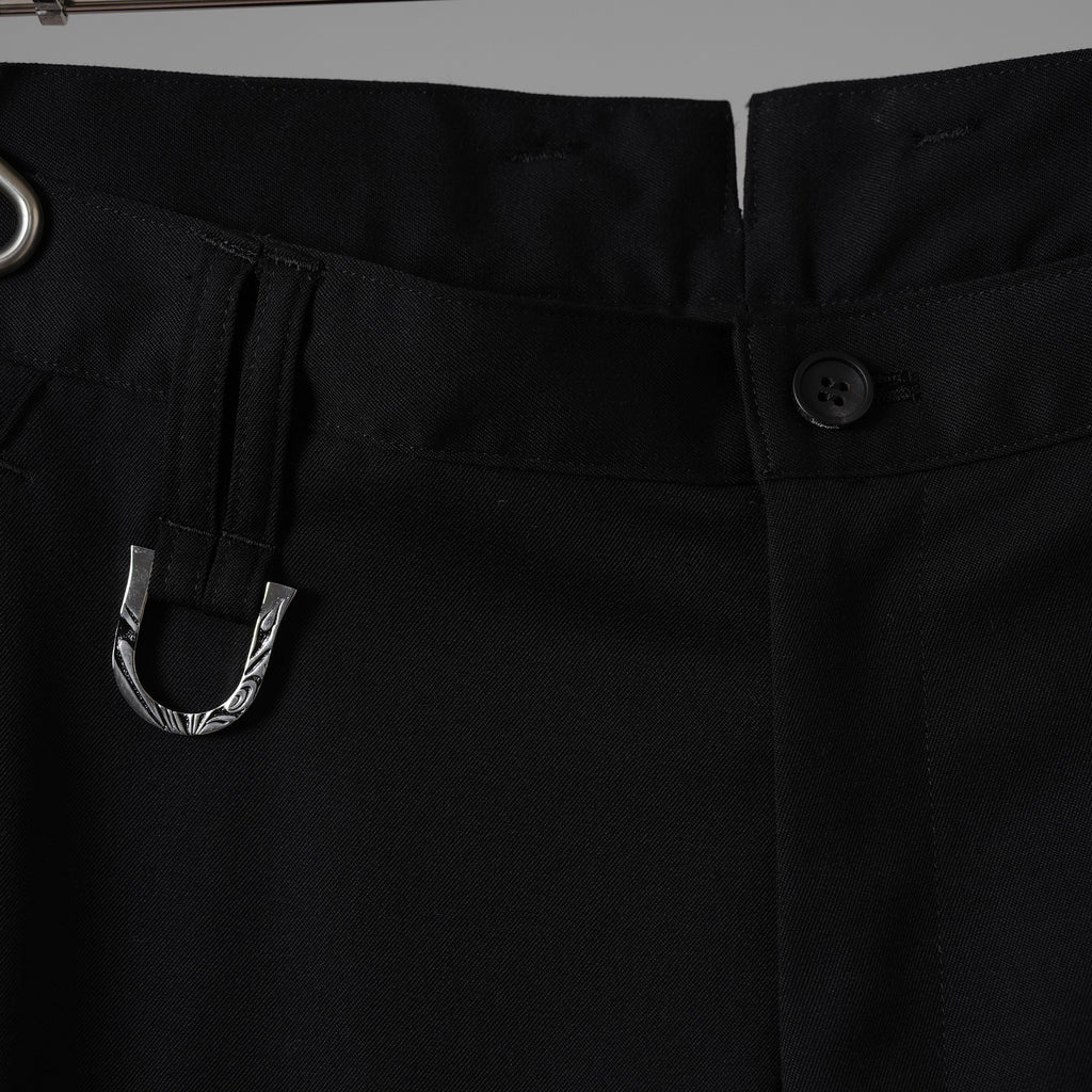 未使用 kiryuyrik キリュウキリュウ / 18SS Wool Gabadine Stretch ストレッチウールギャバ スラックス パンツ / KL-HP04-100 / size M (BLACK) 123073-alm