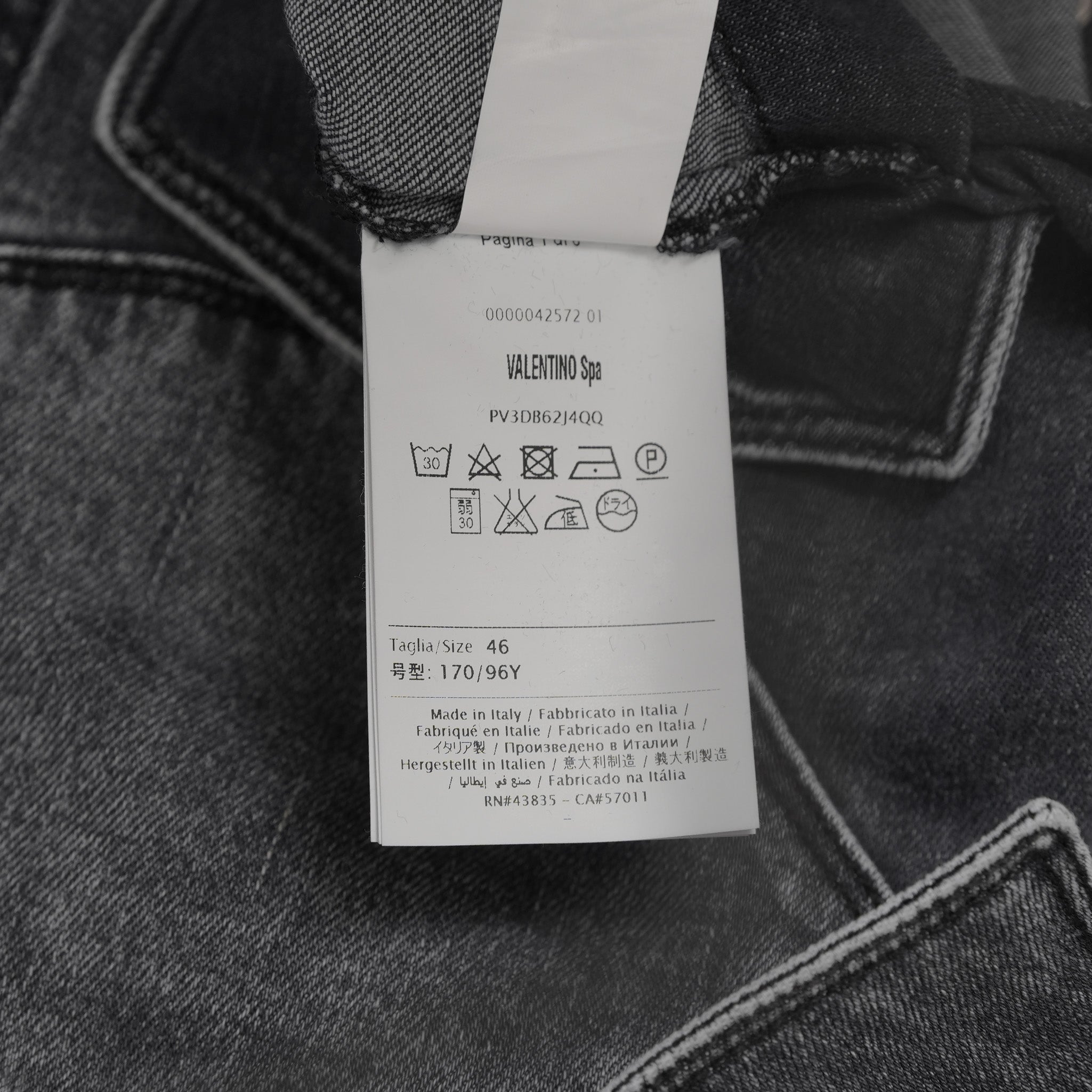 VALENTINO ヴァレンティノ / 美品 18SS ピエールパオロ・ピッチョーリ期 / ウォッシュドブラック デニム ウエスタンシャツ 長袖シャツ / PV3DB62J4QQ / size 46 (BLACK)