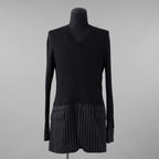 BURBERRY LONDON バーバリー ロンドン / 美品 テーラードパネル リブニットドッキング 長袖ニット / size S (DARK NAVY)