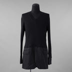 BURBERRY LONDON バーバリー ロンドン / 美品 テーラードパネル リブニットドッキング 長袖ニット / size S (BLACK)