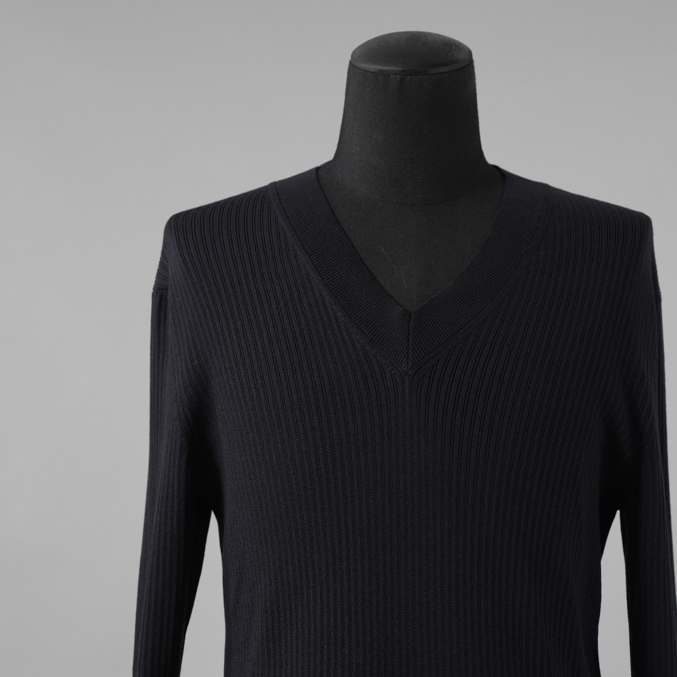 BURBERRY LONDON バーバリー ロンドン / 美品 テーラードパネル リブニットドッキング 長袖ニット / size S (DARK NAVY)