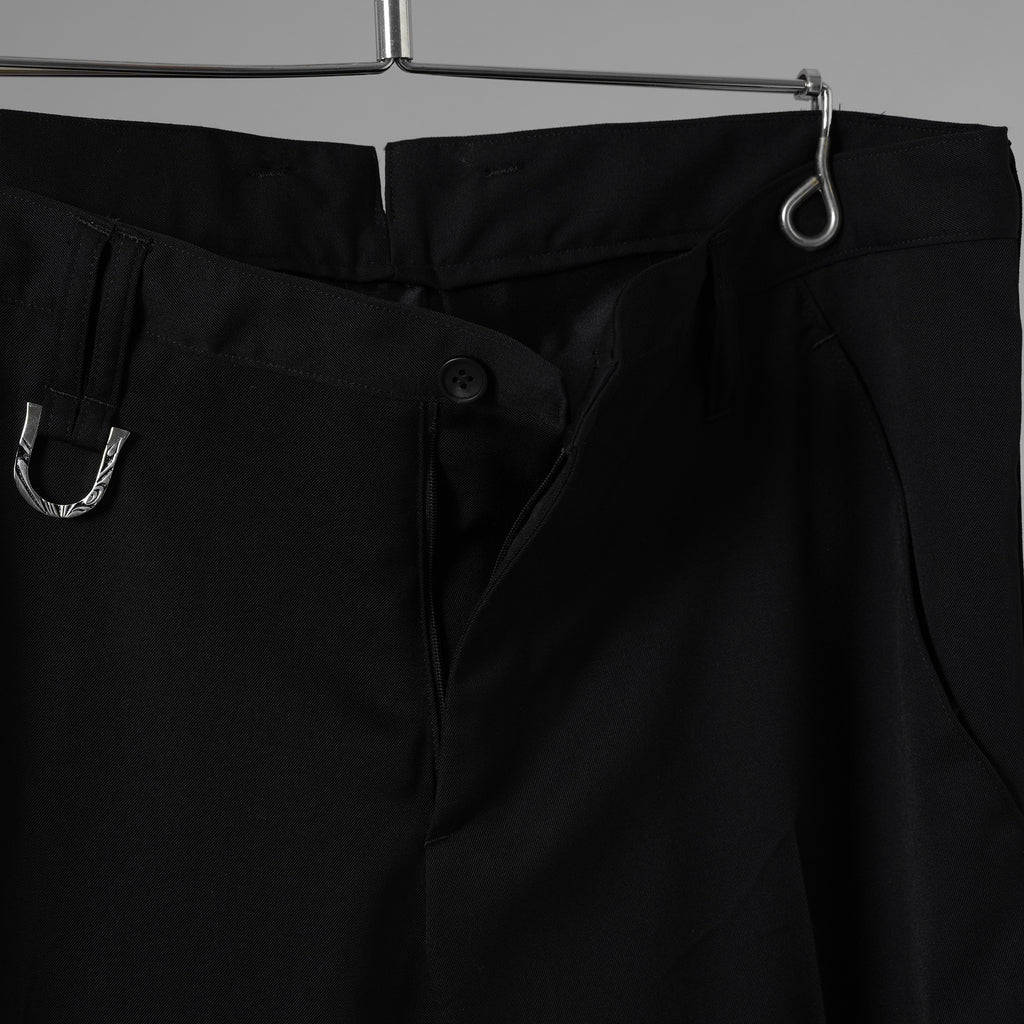 未使用 kiryuyrik キリュウキリュウ / 18SS Wool Gabadine Stretch ストレッチウールギャバ スラックス パンツ / KL-HP04-100 / size M (BLACK) 123073-alm