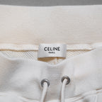 CELINE セリーヌ / 22SS 美品トリオンフ ロゴ スウェット ショートパンツ コットンカシミア / 2Z057450I / size M (IVORY) ユニセックス
